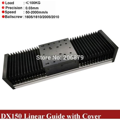 50-200mm Effective Stroke 1605 1610 Ballscrew Sealed Dustproof Dust Cover Linear Guide Rail Motion Slide Module CNC