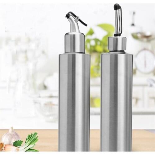 250/350/550ML Kitchen Oil Bottle Stainless Steel Leak-proof Soy Sauce Vinegar Cruet Storage Dispenser Gravy Boat