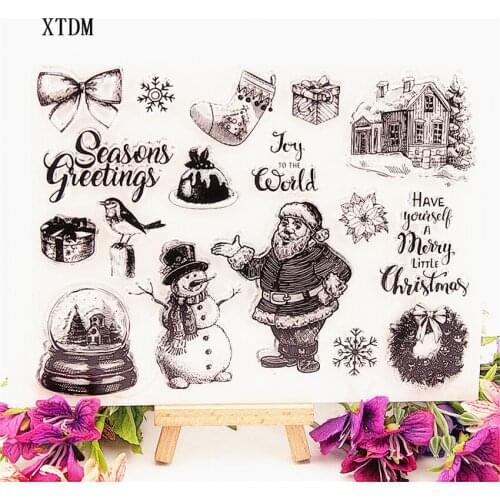 Hot sale Santa Claus Transparent Clear Stamps / Silicone Seals Roller Stamp for DIY scrapbooking photo album/Card Making
