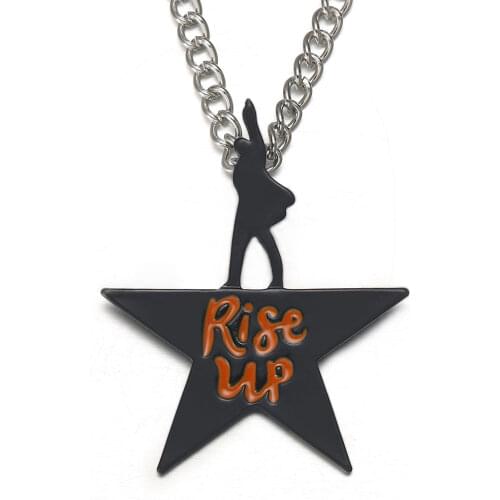 Harong Rise Up Custom Necklace Choker Ketting Broadway Musical Vintage Jewelry Enamel Black Star Pendant Necklaces Women Gifts
