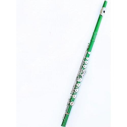 Beautiful Green Flute 16 Hole Closed Nickel Silver Keys Plus The E Key Obturator Flute Instrument For students With Box Free Shi