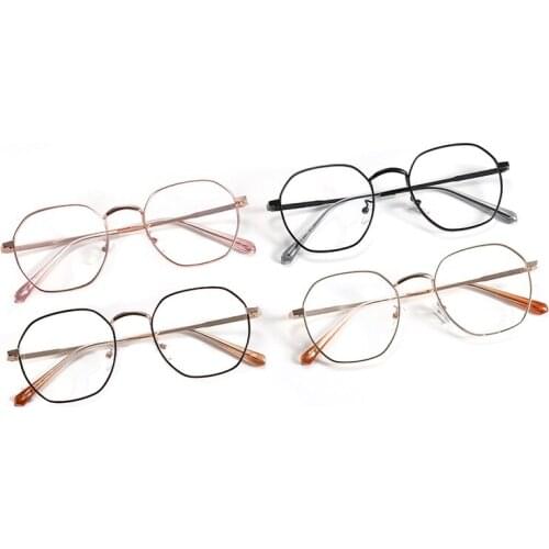 Fashion Anti-blue Light Clear Lens Glasses Frame Women&Men Metal Frame Computer Eyeglasses Anti Glare Fake Glasses