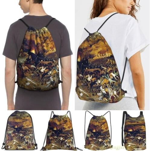 Men Outdoor Travel Drawstring Backpack Bags The Apocalypse By Hieronymus Bosch Women Sports Travel Bag Fitness Swimming Bag