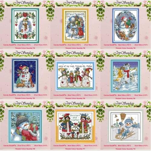 Christmas Snowman reindeer counted Cross Stitch 11CT 14CT Cross Stitch Set Wholesale DIY Cross-stitch Kit Embroidery Needlework