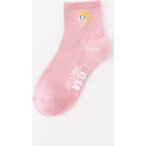 Cartoon Mickey Printingn 1 Pair Breathable Fresh And Cute Wind Women Colorful Socks Solid Color Socks Adult Socks