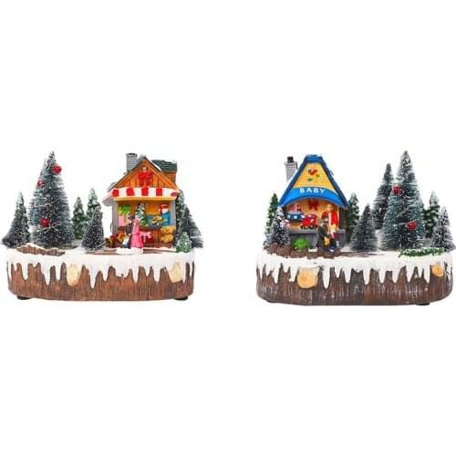 Lights for Christmas Snow Houses Village Luminescent Decorations Christmas Tree Festival House Home Decorations