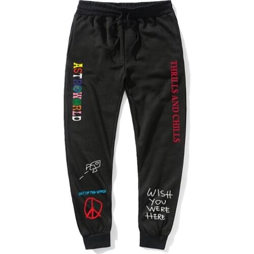 Autumn Winter Pants Men Women TRAVIS SCOTT ASTROWORLD Letter Printed Jogging Pants Hip Hop Streetwear Men Sweatpants Trousers