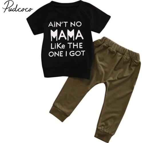 Pudcoco Newborn Baby Boys Clothes Cotton Short Sleeve T-shirt+long Pants Leggings Outfits 0-3 Years Helen115