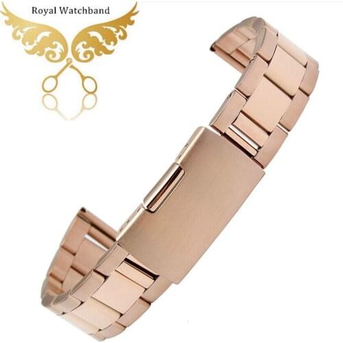 Watch strap 16mm 18mm 20mm 22mm Rose gold Solid Stainless Steel Watch Bands Strap Bracelets