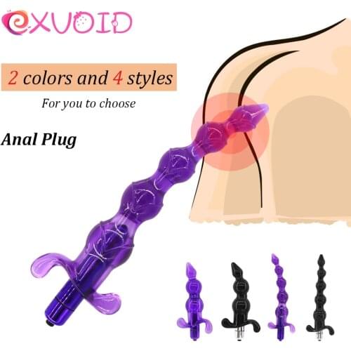EXVOID Silicone Butt Plug Vibrator G-spot Prostate Massager Sex Toys for Women Men Gay Adult Products Jelly Anal Plug Vibrator