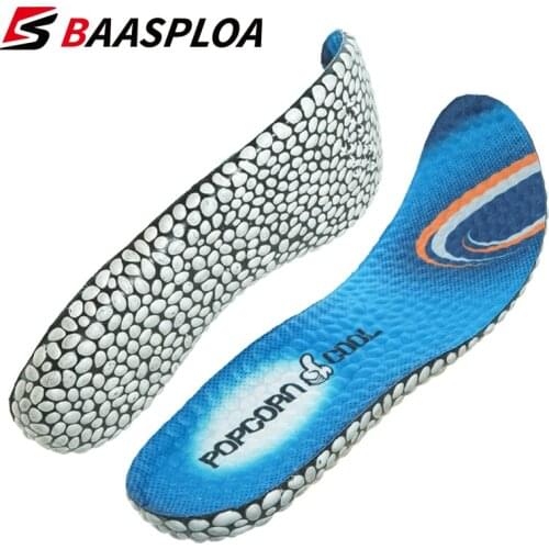 Baasploa 2021 Shoe Pad Soft Comfortable Elastic Insole Popcorn Insole Breathable Shock-Absorbing Insoles Men Women Fitnes