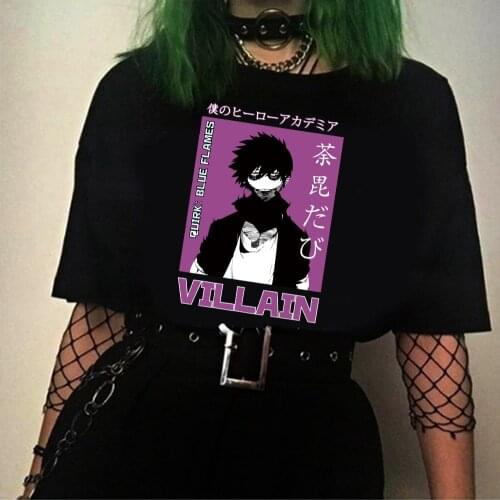 My Hero Academia Anime Print Fun Top Casual Summer Harajuku Dabi Cute T-shirt Japan Boku No Hero T-shirt