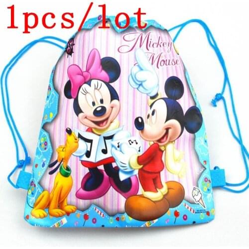 1Pcs/lot Baby Shower Mikey Mouse Kid Favors Mochila Non-Woven Fabric Backpack Birthday Party Decoration Drawstring Bags Supplies