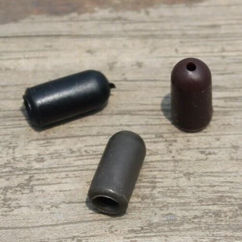 10pcs carp fishing accessory bullet style rubber tapered bore beads