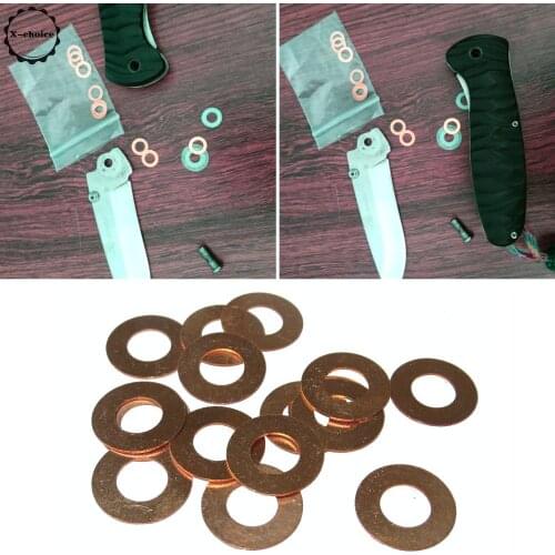 10pcs Folding Knife Bronze Washers Size 12.7*6.35*0.38mm Knife Accessories Washers Tools