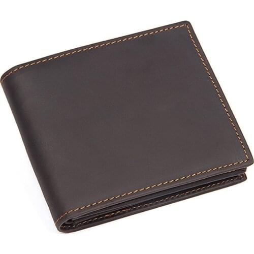 100% Genuine Leather Wallets Short High-grade Cowhide Mens Wallet Bank Card Holder Coin Purse Male Travel Wallets 2021 Fashion