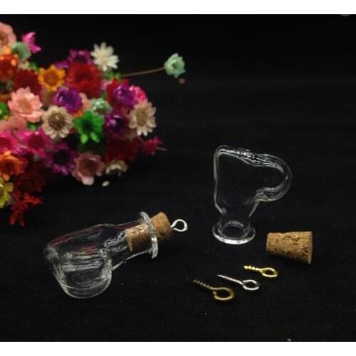 100sets/lot Mini cute Clear Transparent Empty Glass Bottles shoe shape Vials Jars with diy Cork Tiny Wishing Bottle Container