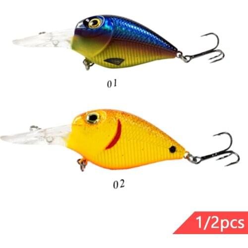 2/1pcs Floating Crankbait Fishing Lures 95mm 18g Fishing Tackle Accessories 5 Colors Professional Rapale Sharp Hooks Vivid Eyes