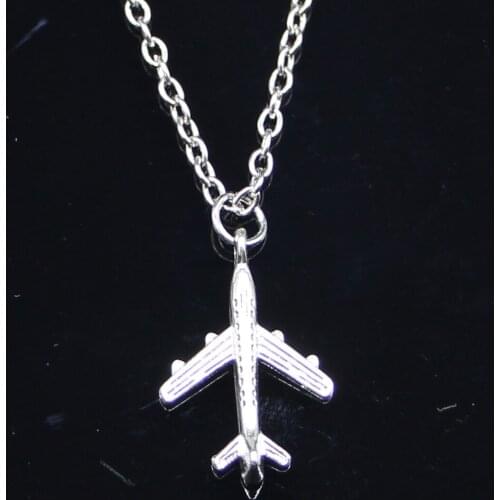 20pcs New Fashion Necklace 22x14mm plane airplane Pendants Short Long Women Men Colar Gift Jewelry Choker