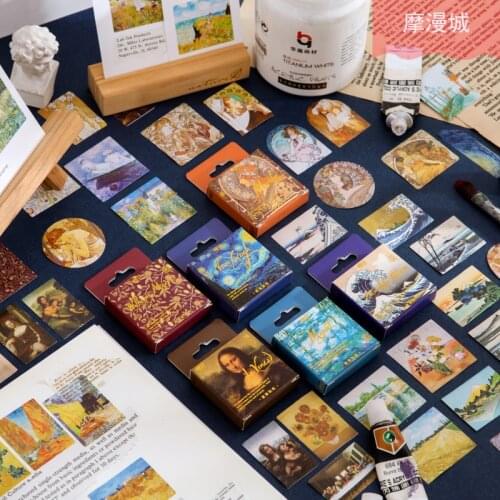 45pcs/lot Kawaii Stationery Stickers World Famous Painting School Series Diary Planner Decorative Mobile Stickers