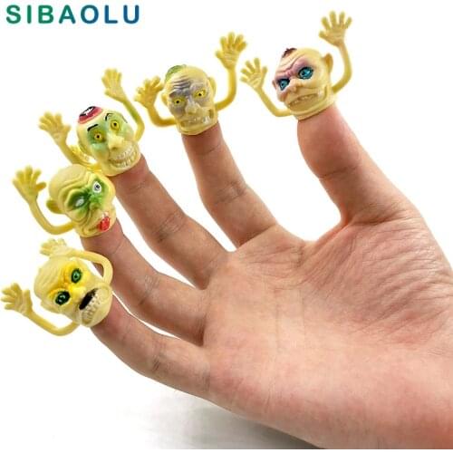 6pcs Halloween Ghost Finger Figurine Model Decompression Set DIY Home Decor Miniature Fairy Garden Decoration Accessories Modern