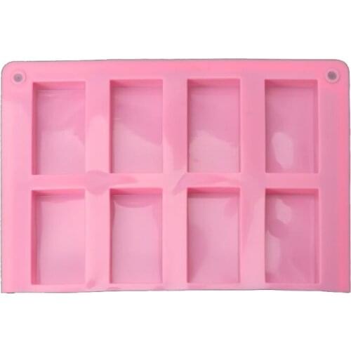 8 Cavities Rectangle Cuboid Silicone Mold Soap Dried Flower Resin Mold DIY Tools MXME