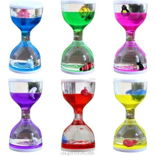 Liquid Motion Bubbler Timer Desk Sensory Toy Animal Floating Oil Hourglass for Fidgeting Stress Relief Gifts N25 20 Dropshipping