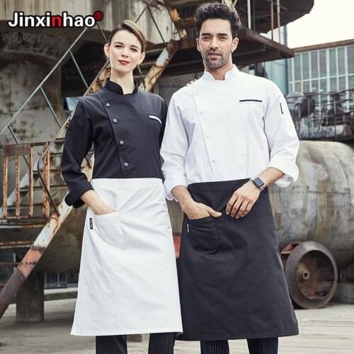 Free Shipping Working Clothing Man and Woman Fashion Chefs Coat Hotel Master Chef Jacket Single Breasted White Work Uniform