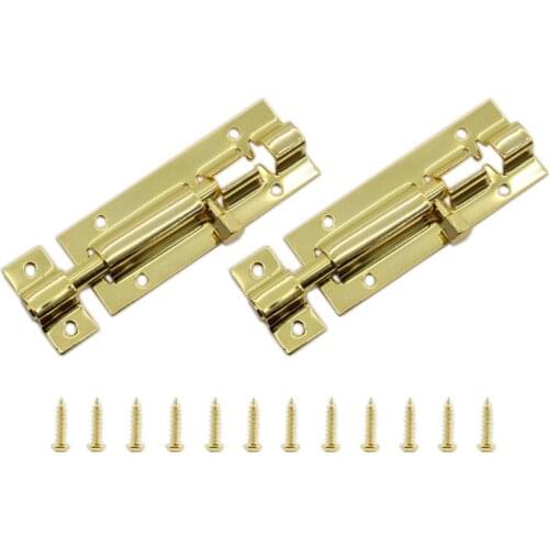 Barrel Bolt Lock,3'' Door Security Slide Latch Lock,Thickened Door Latch Lock,Stainless Steel Slide Latch Lock with Screws 2 Pcs