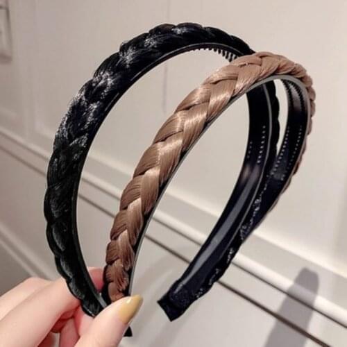 Bohemia New Women Girls Vintage Wig Headbands Braids Female Style Hair Band Head Band Wig Hair Accessories 1/1.5/1.8cm