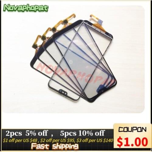 Black Sensor For Huawei P20 lite / Y9 Y5 2018 2019 / Y6-2 Y6 ii / Honor 8A 8S 7A 5.45inch Touch Screen Digitizer Glass Panel