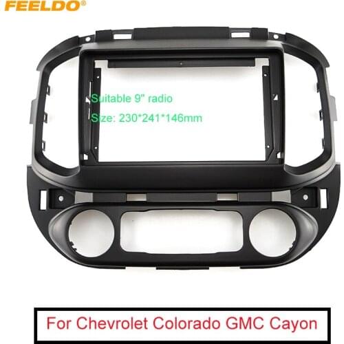 FEELDO Car Audio 9" Big Screen Fascia Frame Adapter For Chevrolet Colorado GMC Cayon 2Din Dash Fitting Panel Frame Kit