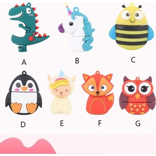 Pendrive cartoon Animal penguin owl fox horse 64GB usb flash drive usb 2.0 4GB 8GB 16GB 32GB pendrive cute gift usb