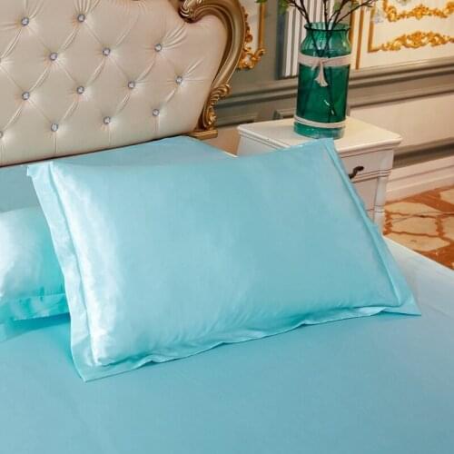 Satin Silk Pillowcase No zipper Pillow Cover High-end solid color cover pillow 48x74/50x50cm pillow case cover Free shipping