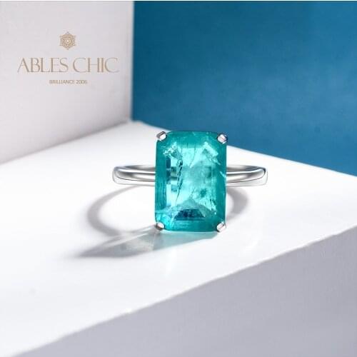 Solid 925 Silver Solitaire Emerald Lab Paraiba Wedding Ring Big Gemstone Oblong Yellow Beryl 5A Zircon Bridal Ring S2R1S2R0868