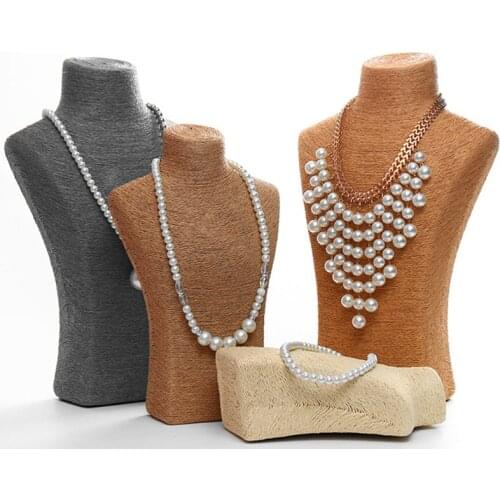 Top Sell Jewellery Display Bust Model Rack Hemp Rope Necklace Display Stand Holder Nice New Design Necklace Hanger High Quality