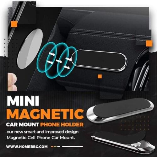 Mini Magnetic Car Mount Phone Holder Magnetic Car Phone Holder Rotatable Strip Shape Stand Metal Strong Magnet GPS Car Mount