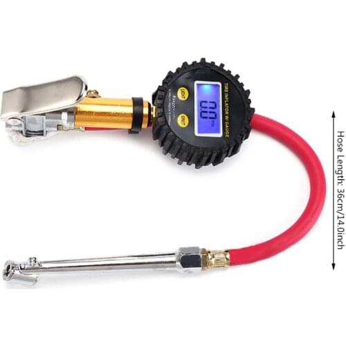 Multifunction Digital Car Tire Air Pressure Inflator Gauge LCD Display LED Backlight Vehicle Tester Inflation Monitoring Tool