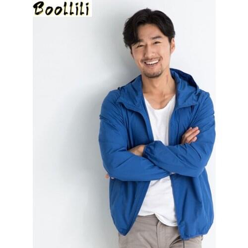 Boollili Summer Sun Protection Clothes Mens Ultra-thin Breathable Korean Coat Men Skin Windbreaker Coats Chaquetas Hombre