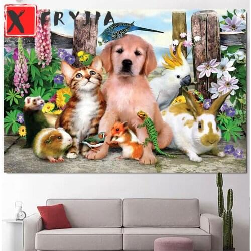 DIY Diamond Painting Farm animal dog cat rabbit Set Diamond Mosaic Picture Of Rhinestones Embroidery New Arrival Decor For Home
