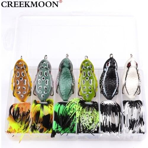 6Pcs/set 11cm 13g Rubber Ray Frog Soft Bait Fishing Lures Set Sea Fishing Plastic Fish Lure with Hook Carp Fishing Tackle