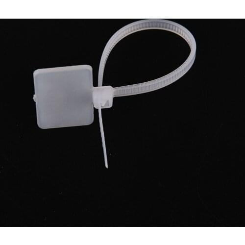 White 100Pc Nylon Self-Locking Label Tie Network Cable Marker Cord Wire Strap Zip Zip Ties Write Wire Power Cable Label Mark Tag