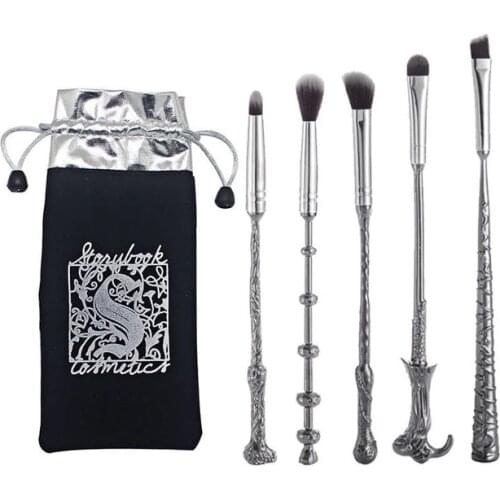 New 5 PCS Gothic Black Magic Wand Makeup Brushes Set Magic Boy Powder Foundation Eyeshadow Make Up Brush Cosmetics Makeup Tools