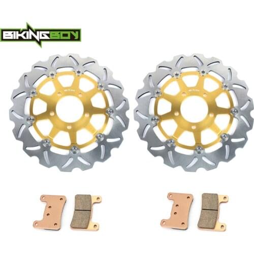 BIKINGBOY or Suzuki GSXR 1000 04 GSX-R 600 750 2004 2005 K4 K5 Front Brake Discs Disks Rotors + Pads 300mm Motorcycle Stainless