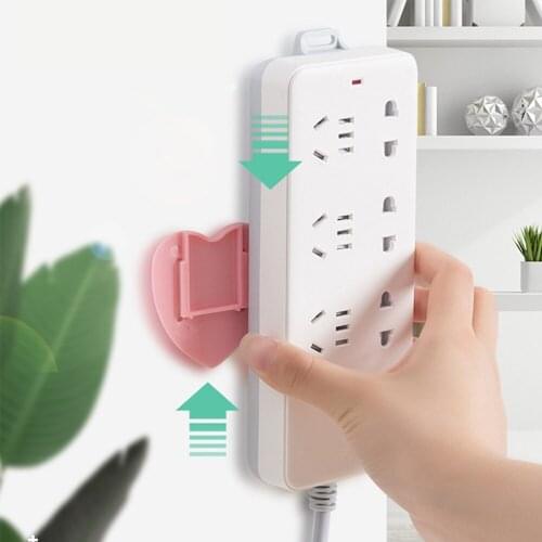 Self Adhesive Power Strip Fixator Wall Mount ,Socket Cable Fixer Rack Simplest Holder for Surge WiFi Router Tissue
