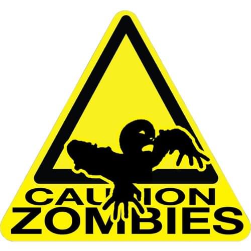 Watch Out for Zombie Signs Funny Car Sticker Pvc Interesting of Auto Windows Bumpers Laptop Decal Reflective Decorate 15cm*14cm