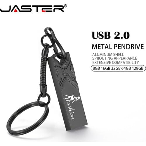 SHANDIAN Keychain Metal Black USB Flash Drive 4GB 8GB 16GB 32GB 64GB Real Capacity Flash Disk 2.0 Custom LOGO Wholesale