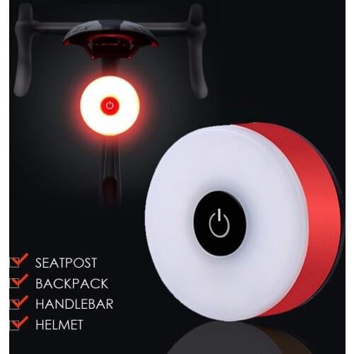 Waterproof Cycling Tail Light USB Rear Warning Lamp MTB Bike Safety LED 5 Modes Charging Bicycle Helmet Backpack Light Accessory