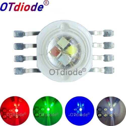 200PCS 45mil RGBW LED Diode 8pins High Power LED Chip 4W 4*3W 12W lamp Colorful DIY for Stage lighting beads