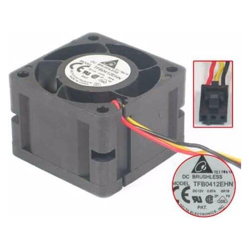 Delta Electronics TFB0412EHN -5R19 DC 12V 0.87A 40x40x28mm 3-Wire Server Cooling Fan